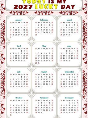 2027 Magnetic Calendar - Today is my Lucky Day - Themed 03 (7 x 10.5)